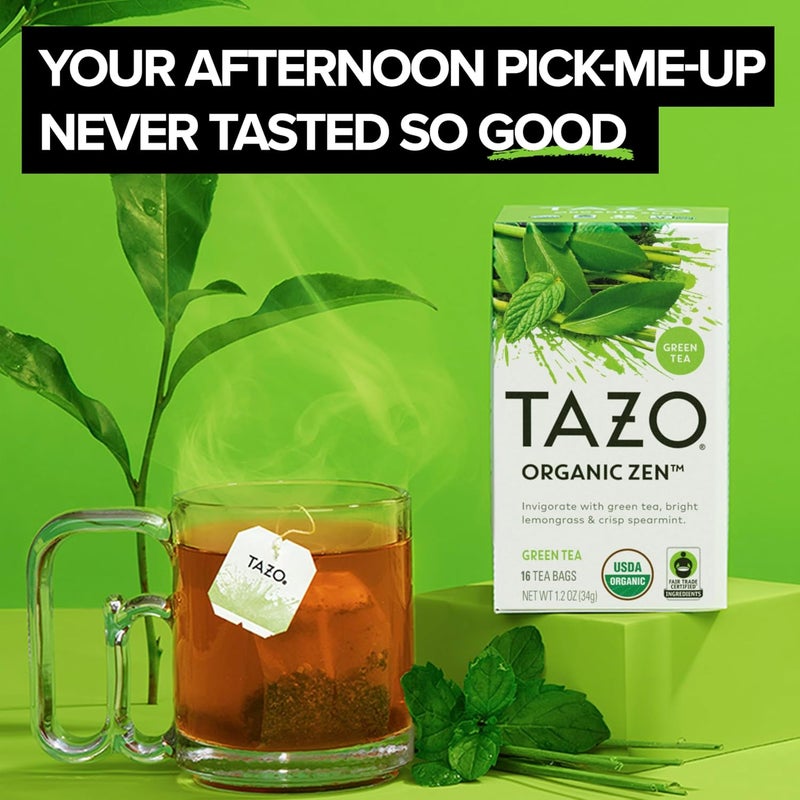 TAZO Organic Zen Green Tea - 16 Tea Bags - Image 2